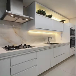 <span class=keywords><strong>Cuisine</strong></span> <span class=keywords><strong>italienne</strong></span> haut de <span class=keywords><strong>gamme</strong></span>, luxe moderne, armoire de <span class=keywords><strong>cuisine</strong></span> en acier inoxydable, évier, robinet, charnière, étanche, acier inoxydable 304, stratifié blanc - Product Image 1