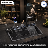 Ensemble d'évier de cuisine multifonctionnel en acier inoxydable 304 Smart Waterfall, évier de cuisine moderne en acier inoxydable