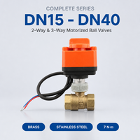Vanne à boisseau sphérique électrique compacte en laiton DN15, raccord DIN, 2 voies, actionneur 220V, connexion électrique rapide, vanne de contrôle d'eau OEM