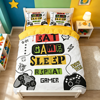 Ensemble de housse de couette et taies d'oreiller en polyester écologique personnalisé, 3 pièces, avec impression 3D de dessins animés, utilisable toute l'année pour les hôtels