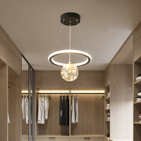 Lustre suspendu moderne et minimaliste en fer pour allée, couloir, salle à manger, hall d'entrée, balcon - Options LED à intensité variable et compactes