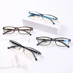 Trendy Italy Ultra Slim Designer Plastic Hinge Men's Optical Eyeglasses Frames For Women Crystal PC Reading Glasses