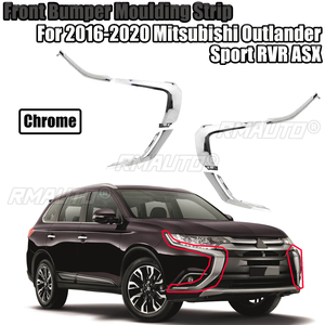 Pour Mitsubishi Outlander 2016-2019 : Bande de moulure de pare-chocs avant chromée pour feux antibrouillard, garniture décorative - Product Image 1