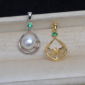 Wenchi S925, Plata, Accesorios para Perlas DIY, 10-12mm, Base para Colgante de Tocado Femenino, Soporte Inferior de 4mm, Semi-Acabado, 13946, China - Product Image 1