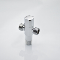 Usine En Gros Sanitaire Double Sortie Angle Valve 1/2 Laiton Double Angle Cock Valve Salle De Bains Accessoires Double Angle Valve