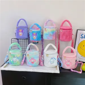 Al Cartoon Schattige Kuromi Pluche Tas Tie Dye Melodie Cilinder Emmer Tas Student Cinnamoroll Opslag Make-Up Tas