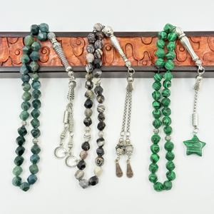 สร้อยข้อมือลูกปัดสวดมนต์อิสลาม ชุดว่ายน้ำ ประดับอัญมณ์ 8 มม. 33 เม็ด ทาฮะ ซุบฮา มิสบาฮ์ ลูกปัดสวดมนต์มุสลิม เครื่องประดับสำหรับผู้แสวงบุญ ทัสบีห์ โรซารี - Product Image 6