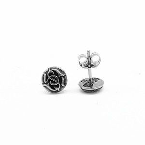 yunnique Titanium Steel Round <b>Stud</b> Earrings Letter Design Tai <b>Silver</b> Men Women Fashion Jewelry - Product Image 1