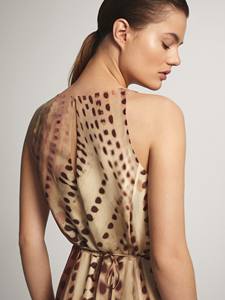 Nuovo Stile Abito Lungo da Donna Europeo e Americano con Scollo a V Profondo, Spalline Irregolari e Stampa - Product Image 4