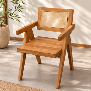 Chaise de salle à manger en bois, style Mid-Century, avec dossier ergonomique, fauteuil à assise en corde, pour la maison, le bureau, le restaurant, le café, mobilier personnalisable avec revêtement. - Product Image 3
