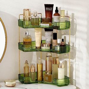 90 Degree 2 Tier Clear Acrylic <b>Corner</b> Bathroom Counter Cosmetics Perfume Makeup Organizer Holder Skincare <b>Storage</b> Tray - Product Image 2
