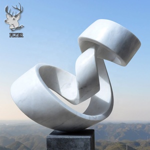 Escultura de Mármol Blanco Tallada a Mano, Estatua Abstracta de Gran Tamaño <span class=keywords><strong>para</strong></span> Jardín, Estilo Moderno, en Venta - Product Image 4