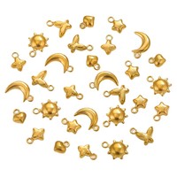 Ensemble de breloques en acier inoxydable doré, pendentifs lune soleil étoile cœur oiseau, accessoires pour la fabrication de bijoux DIY