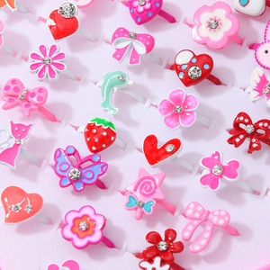 Set Cincin Semprot Cat Kartun Terbaru Warna-warni Lucu dengan 12Pcs/36Pcs Berbagai Ukuran Perhiasan Fashion - Product Image 2