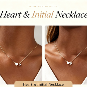 Collier Initiales en Plaqué Or 18 Carats avec Pendentif Cœur Délicat pour Femmes et Adolescentes, Lettre A-Z, Colliers Tendance - Product Image 2
