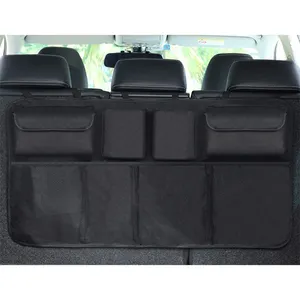 Universal car back seat storage bag organize collapsible leather car trunk organizer waterproof storage car bags