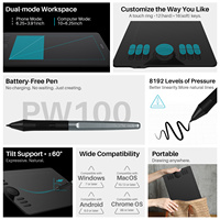 Tablette graphique professionnelle Huion pour le dessin et la conception HS610 10x6,25 pouces, tablette portable avec stylet
