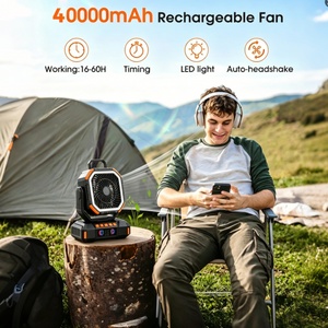 40000mAh Solar Rechargeable Remote-controlled LED <b>Light</b> Charging USB Camping Tent Fan - Product Image 3