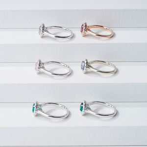 Starsgem, joyería personalizada, conjunto de Halo De Oro Sólido de 14 quilates, anillo de compromiso, corte ovalado, anillo solitario de piedras preciosas cultivadas en laboratorio - Product Image 5