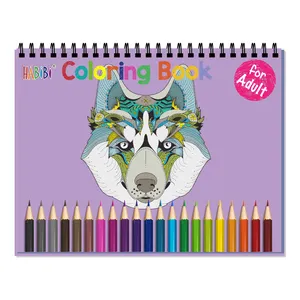 Livro de colorir de adultos, livro de colorir de animais com desenhos alívio de estresse, mandaleiros, flores, caxemira