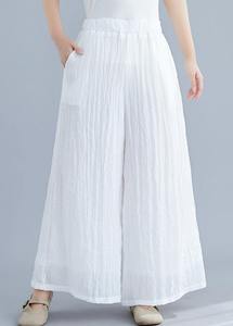 MANNI-<span class=keywords><strong>Pantalones</strong></span> de pierna ancha de algodón blanco para <span class=keywords><strong>mujer</strong></span>, <span class=keywords><strong>pantalones</strong></span> holgados <span class=keywords><strong>chinos</strong></span> de yoga, novedad de verano - Product Image 2