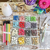 Lot de 20 boules rondes en mousse dorées et argentées, colorées, pour décoration de gâteaux, macarons, pâtisseries et desserts, idéales pour les fêtes