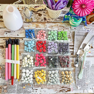 Boules colorées en mousse dorée et argentée, décoration de gâteau, accessoire pour fête, macaron coloré, décoration de pâtisserie, ornement, lot de 20 mélangés - Product Image 5