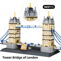 Wange 969 pièces bricolage Architecture blocs repère tour pont de londres blocs de Construction brique de Construction pour les enfants
