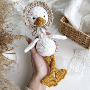 Adorabile Peluche Fatto a Mano, Pupazzo Amigurumi all'Uncinetto a Forma di <span class=keywords><strong>Oca</strong></span> <span class=keywords><strong>Bianca</strong></span> - Product Image 3