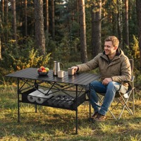 Tables pliantes d'extérieur légères et portables en aluminium, personnalisables en plusieurs tailles, pour le jardin, le pique-nique, le camping, avec sac de transport