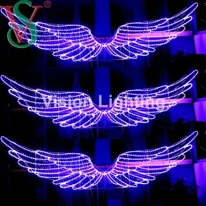 IP65 Outdoor use rewrite program DMX512 Christmas 2D led RGB wing motif lights for festival decoration