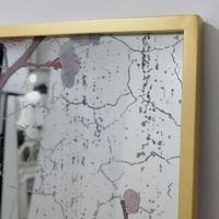 Miroir mural décoratif craquelé à cadre doré, nouveau miroir décoratif chinois à motif de fleurs de prunier et d'oiseaux pour le salon, la chambre à coucher et la décoration murale de la maison