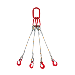Sangle de levage robuste en câble d'acier 6x36 6x19 pour grue, sangle de levage à <span class=keywords><strong>4</strong></span> <span class=keywords><strong>brins</strong></span> avec crochets pour levage et remorquage - Product Image 1