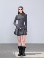 Pull col roulé 100 % cachemire pur pour femme, coupe ajustée, bordure festonnée, élégant, chaud, tricot d'hiver