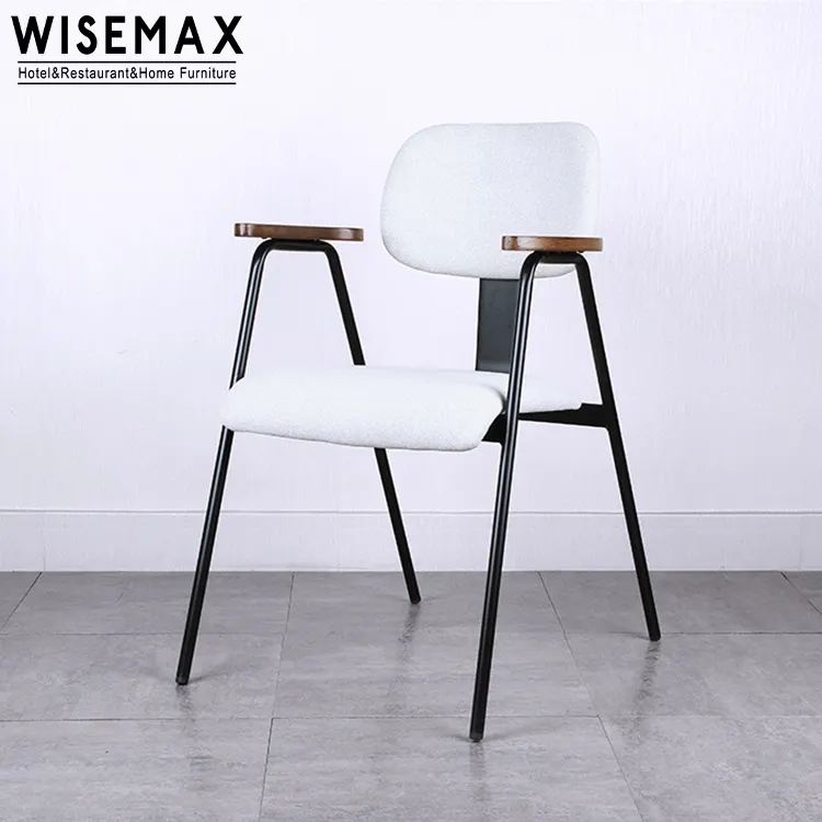 WISEMAX-muebles nórdicos para restaurante, silla de comedor de tela de metal y lino, precio bajo