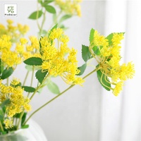 Tanaman hijau buatan plastik 2 kepala, bunga renda untuk dekorasi rumah, pengaturan bunga pernikahan