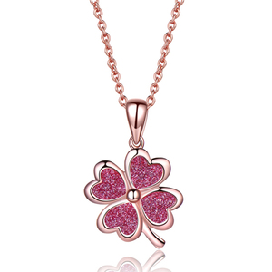 Elegante <span class=keywords><strong>Collana</strong></span> di Lusso in <span class=keywords><strong>Argento</strong></span> Sterling 925 con <span class=keywords><strong>Quadrifoglio</strong></span> in Polvere d'Oro 18k - Product Image 4