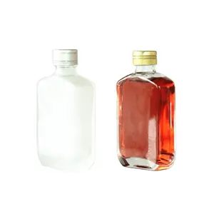 100 ml düz şeffaf veya buzlu cam likör şişesi aydınlık votka viski için