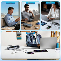 Stasiun Pengisian Daya USB C 405W 5-Port Multiport, Charger Desktop Dinding Laptop GaN PD 140W untuk iPhone 17 Samsung 25