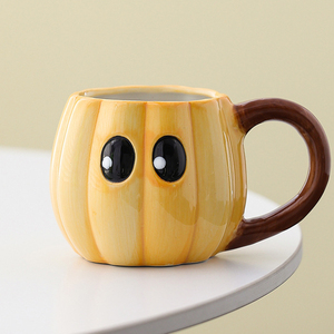 Halloween Cerâmica Caneca Fantasma Bonito Abóbora Copo Reutilizável Assustador Café com Tampa Fantasia Halloween Inspirado Caneca - Product Image 6