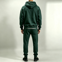 Fabricant de sweats à capuche streetwear haut de gamme, sweat à capuche en coton imprimé thermique 400 g/m², sweat à capuche décontracté surdimensionné vert pour hommes, ensembles de sweats à capuche et de sweat-shirts