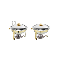Chauffe-plat rond en acier inoxydable 201 TAIDING de 5 L pour buffet, idéal pour les camions de restauration mobiles, conception détachable