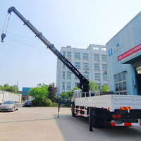 Grue de camion plateforme HAOY 8 tonnes avec télécommande radio et flèche télescopique