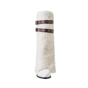 2025 <span class=keywords><strong>requin</strong></span> fausses plumes sur le genou Cowgirl bottes pour femmes fermeture éclair sans lacet avec semelles épaisses botte d'hiver - Product Image 3