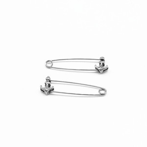Pendientes de seguridad con forma de ancla, de acero de titanio, para mujeres y hombres, diseño geométrico de moda, origen Guangzhou - Product Image 3