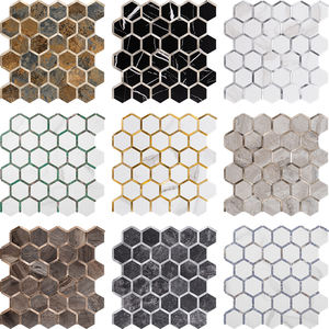Panel de pared impermeable para baño <span class=keywords><strong>3D</strong></span> Peel & Stick Hexágono Autoadhesivo PVC Compuesto Gel Azulejos de mosaico - Product Image 5
