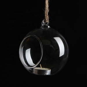 Creative Double Transparent Glass Handmade Eco-friendly Small Tea Light <strong>Holder</strong> Christmas Home Wedding Hanging Decoration Blister - Product Image 3
