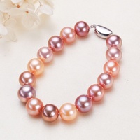 Bracelets en argent 925 unisexe en forme de perle d'eau douce Edison de qualité AAAAA/AAAA, rose/violet, sélection en direct de Zhuji