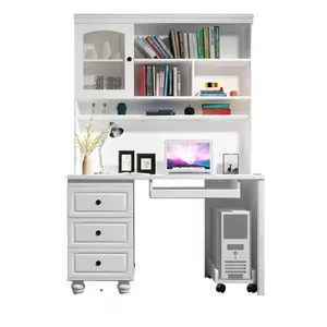 Large Desktop Computer Table Design With Bookshelf Wtih Drawer Home Office Study Computer Desks