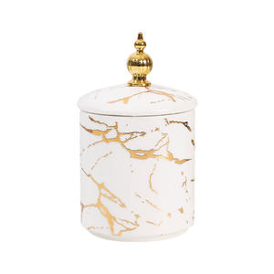 Nordic Ceramic <b>Airtight</b> Storage <b>Jar</b> Set L Size Metal Lid Cylinder Kitchen Decorative <b>Jars</b> for Grains Cereals - Product Image 5